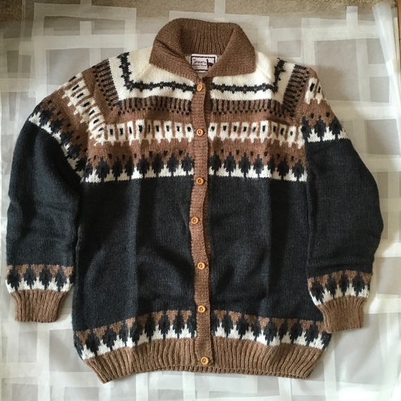 NWOT Alpaca Connection Button Up Cardigan Sweater Fair Isles. - Picture 2 of 7